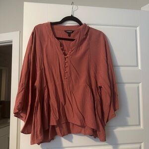 Express Women's Long Sleeve Top - Rust